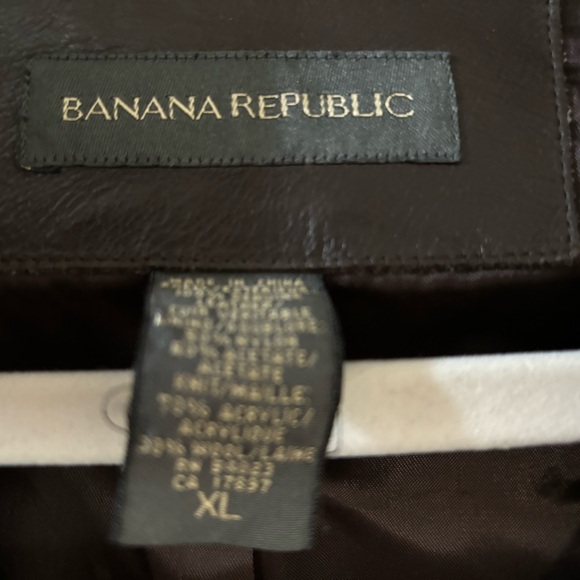 Banana Republic Brown leather jacket men’s XL - Picture 4 of 6